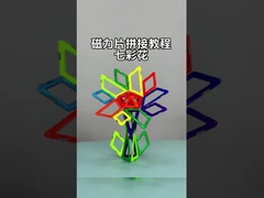 Des fleurs colorées des carreaux magnétiques géométriques des blocs de construction magnétiques pour les enfants de 3 ans