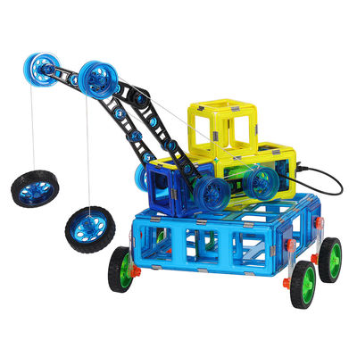 Les enfants Carreaux magnétiques télécommande Voiture Locomotive Grue Magnétique Jouets de construction